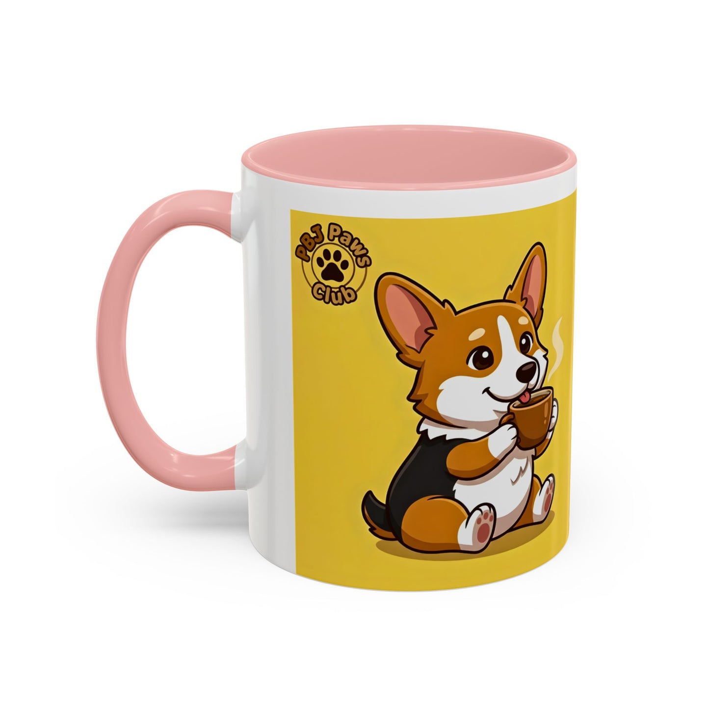 Corgi Coffee Mug - Cute Corgi Holding Coffee Accent Mug (11/15oz)