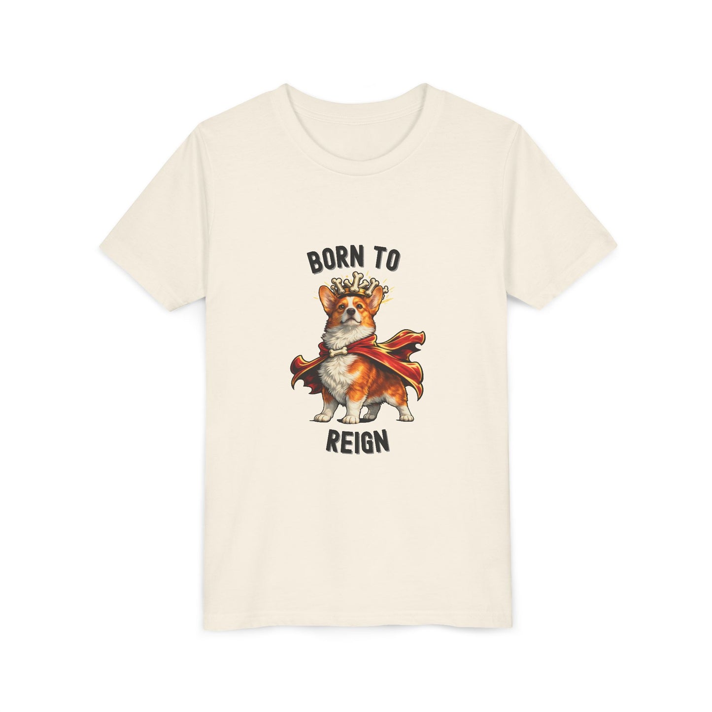 Red and White Pembroke Welsh Corgi Youth T-Shirt - Born to Reign