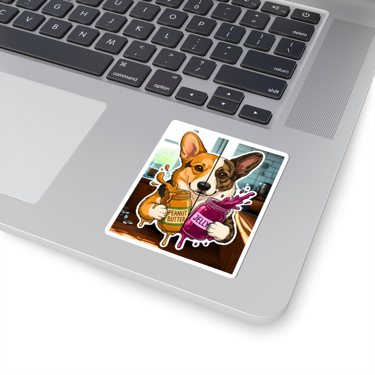 Corgi Peanut Butter & Jelly Kiss-Cut Sticker - Cute Dog Decal