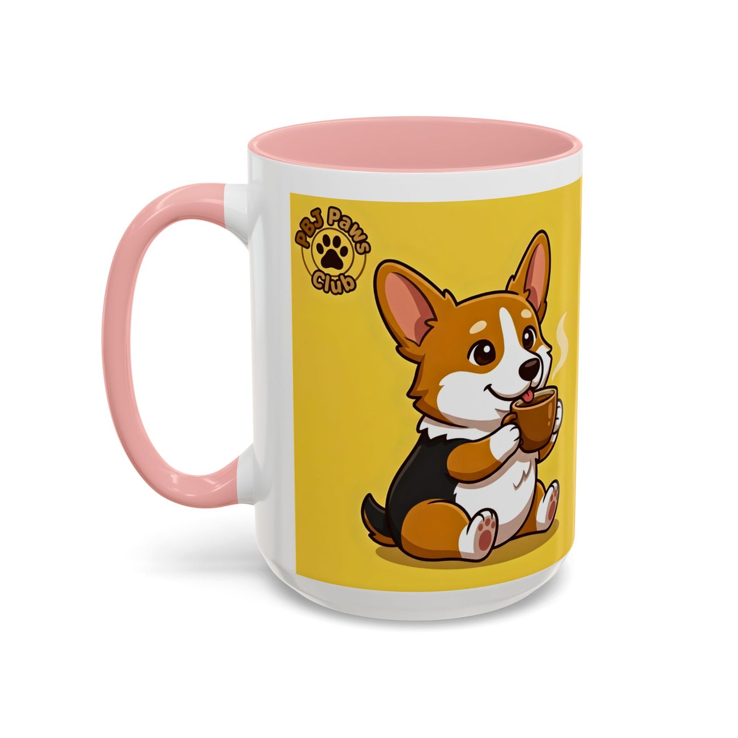Corgi Coffee Mug - Cute Corgi Holding Coffee Accent Mug (11/15oz)