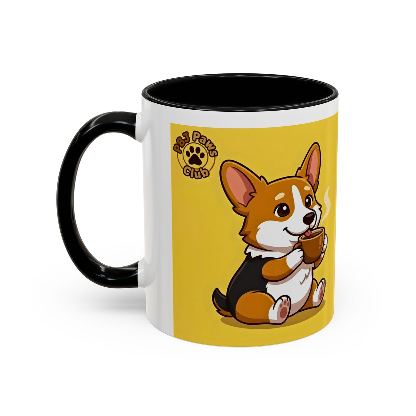 Corgi Coffee Mug - Cute Corgi Holding Coffee Accent Mug (11/15oz)