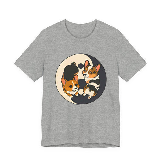 Kawaii Corgi Yin Yang T-Shirt - Peanut Butter & Jelly Tee