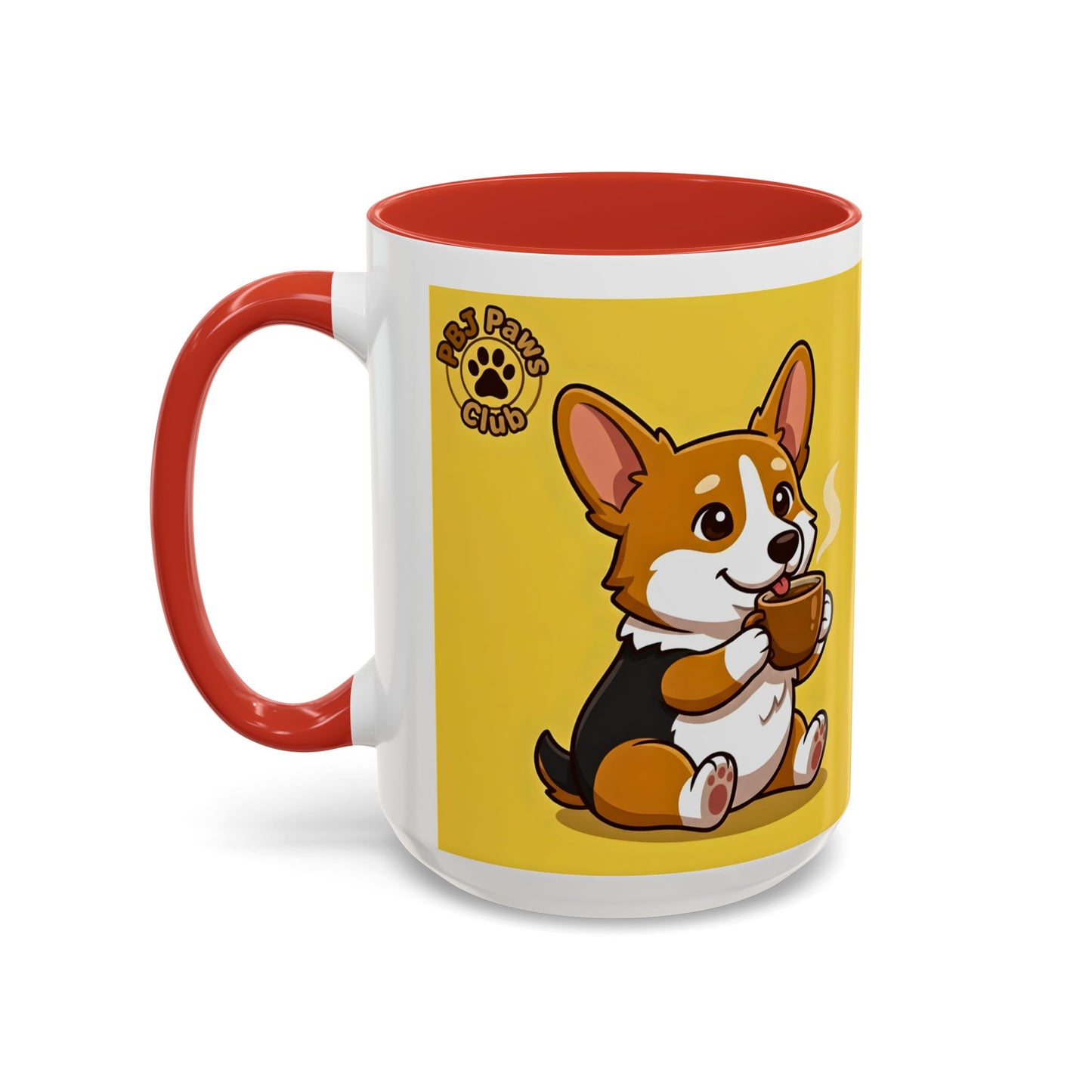 Corgi Coffee Mug - Cute Corgi Holding Coffee Accent Mug (11/15oz)