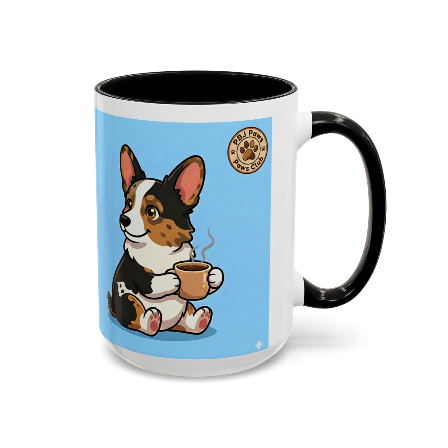 Corgi Coffee Mug - Cute Corgi Holding Coffee Accent Mug (11/15oz)