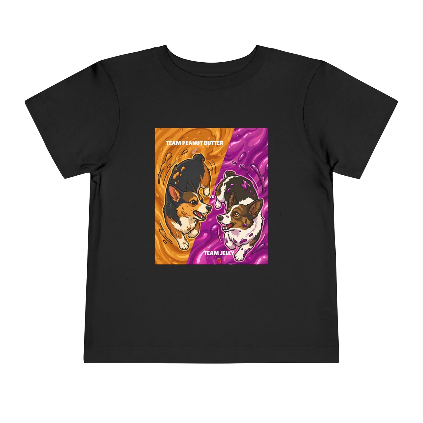 Toddler Corgi T-Shirt - Team Peanut Butter vs Team Jelly