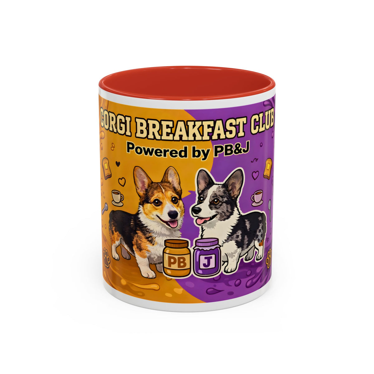 Corgi Coffee Mug - Corgi Breakfast Club PB&J Accent Mug (11oz/15oz)