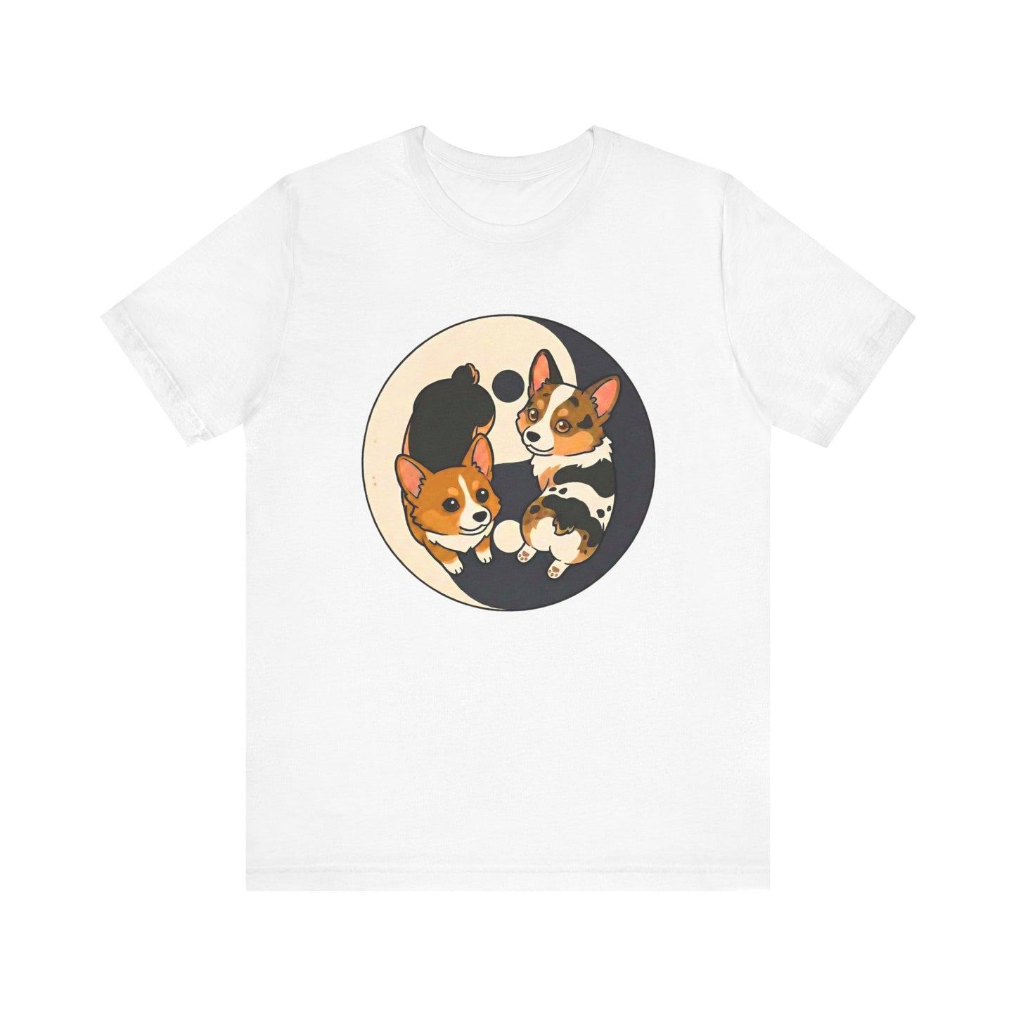 Kawaii Corgi Yin Yang T-Shirt - Peanut Butter & Jelly Tee