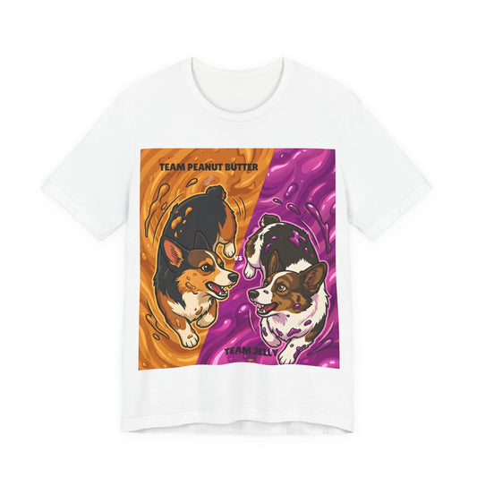 Corgi Graphic Tee - Team Peanut Butter vs Team Jelly