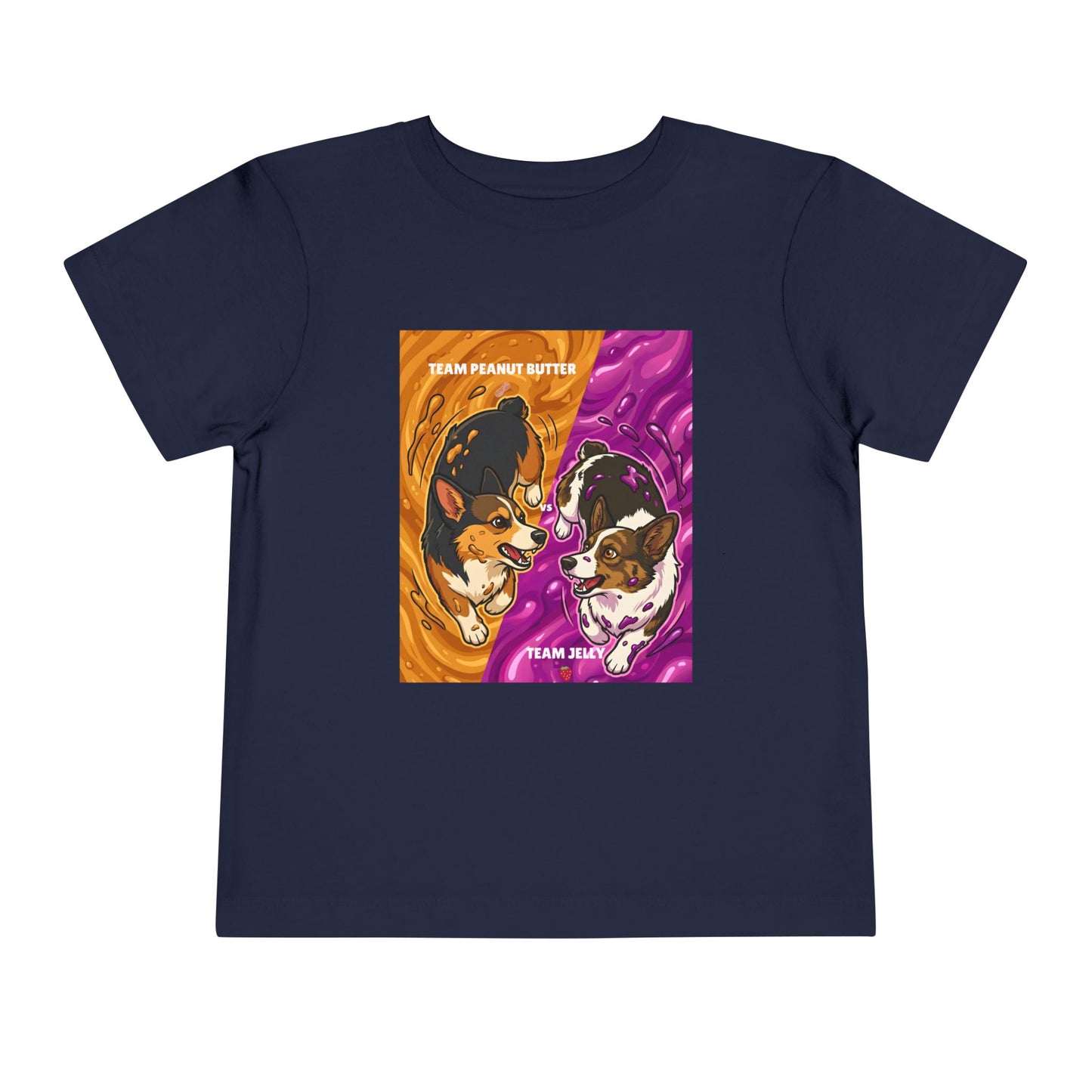 Toddler Corgi T-Shirt - Team Peanut Butter vs Team Jelly