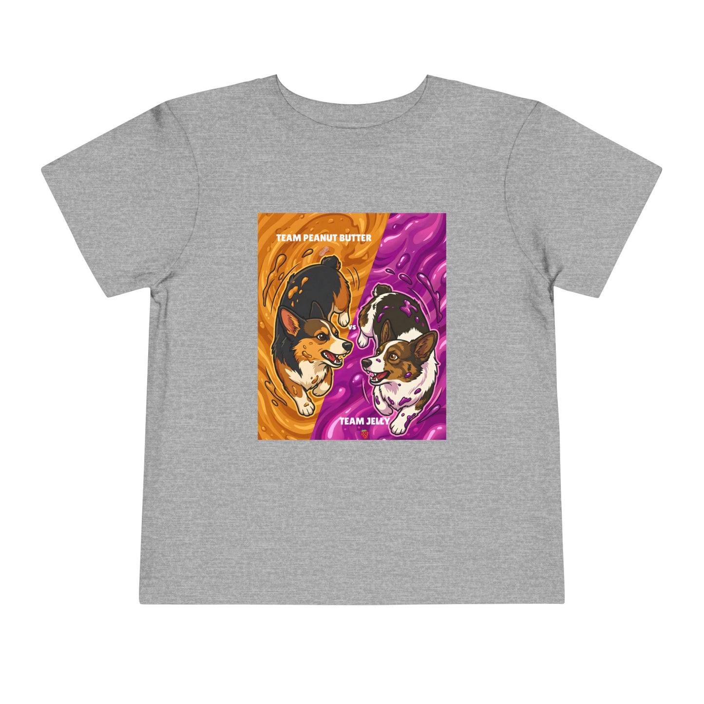 Toddler Corgi T-Shirt - Team Peanut Butter vs Team Jelly