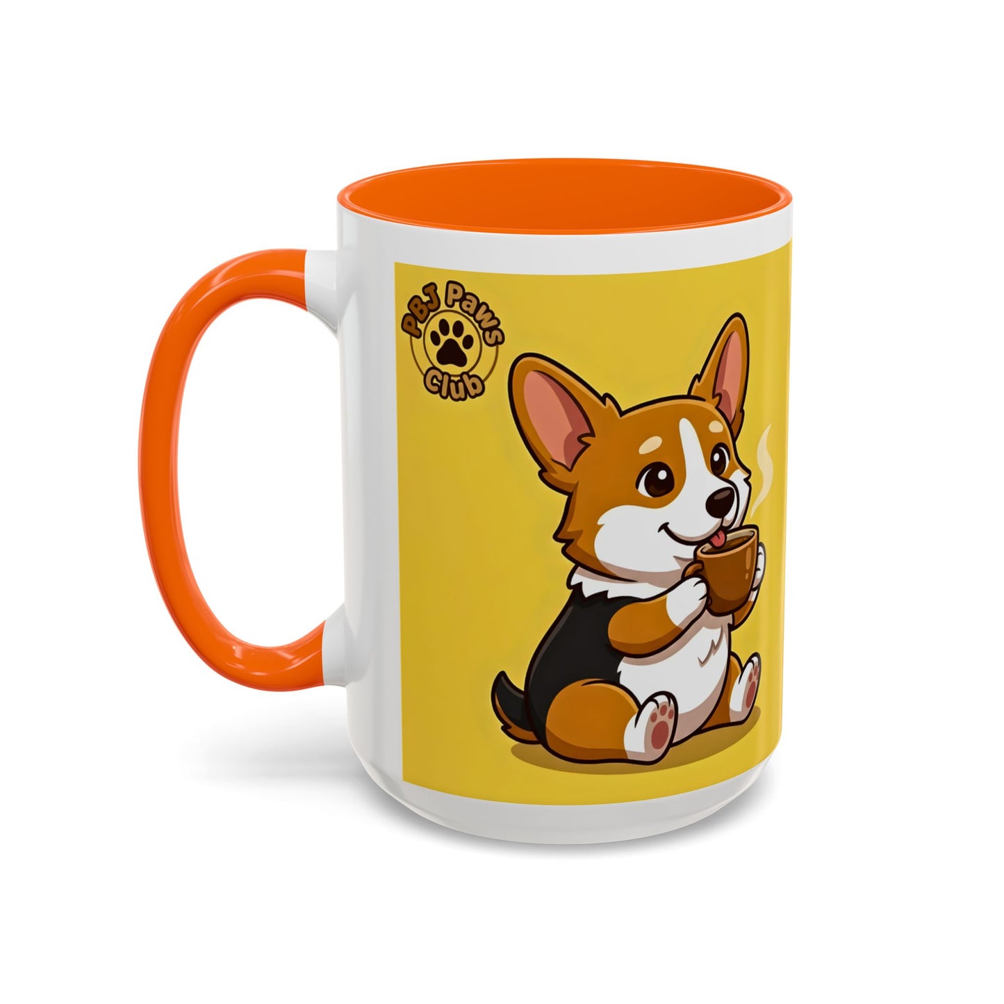 Corgi Coffee Mug - Cute Corgi Holding Coffee Accent Mug (11/15oz)