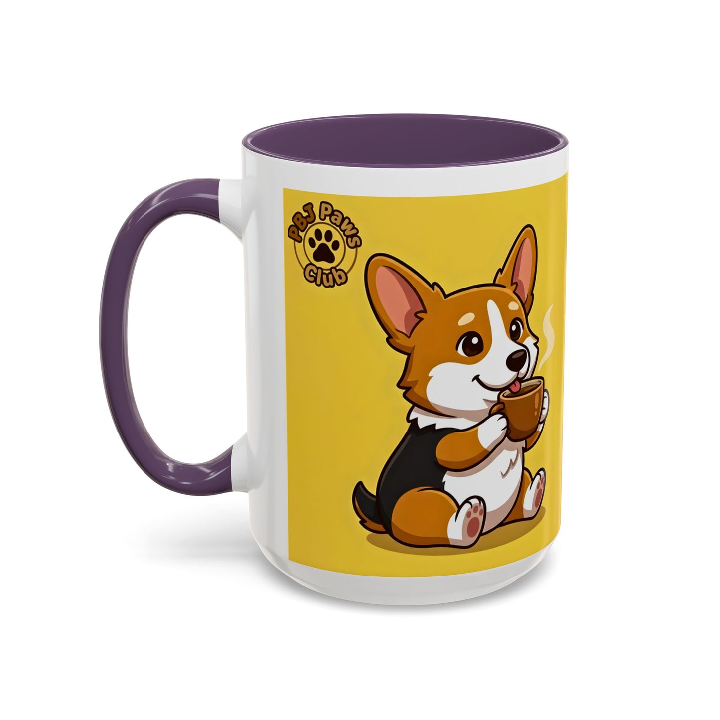 Corgi Coffee Mug - Cute Corgi Holding Coffee Accent Mug (11/15oz)