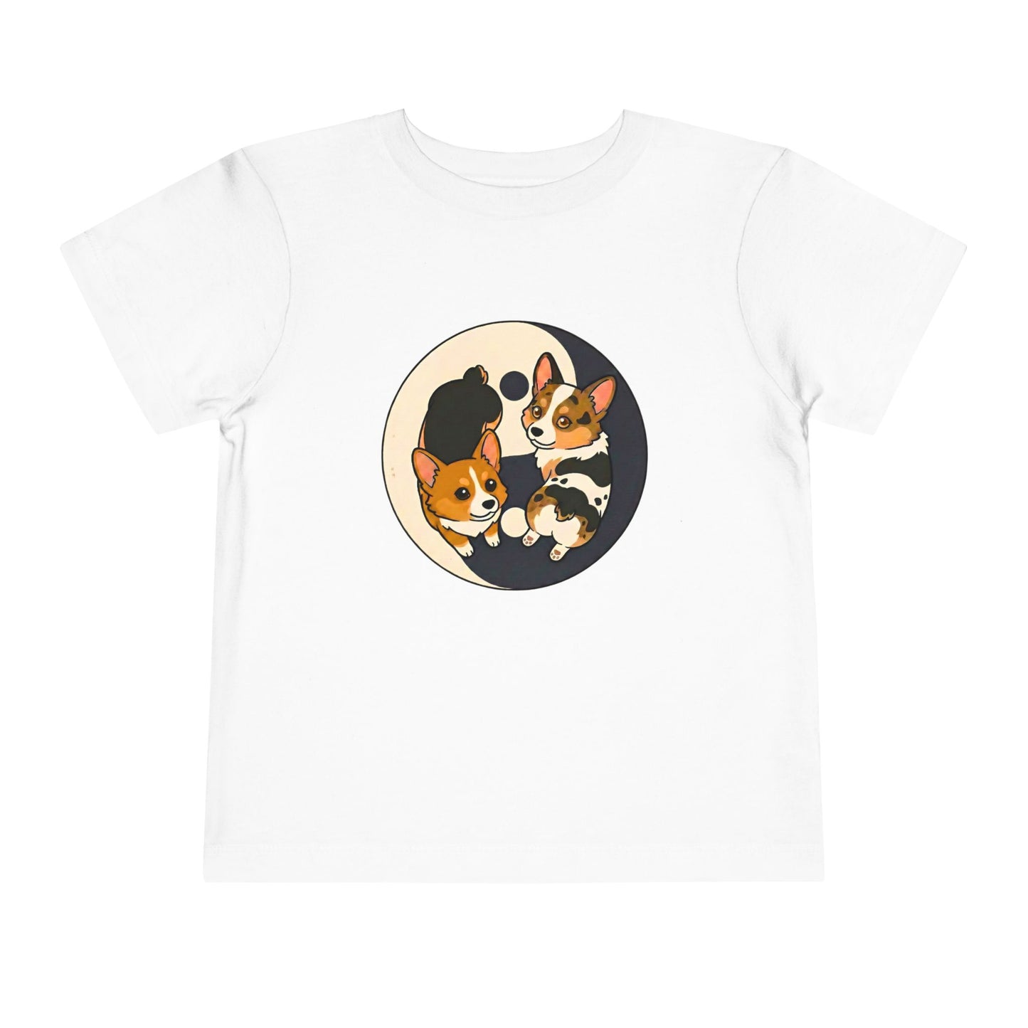 Kawaii Corgi Yin Yang Toddler T-Shirt - Peanut Butter & Jelly