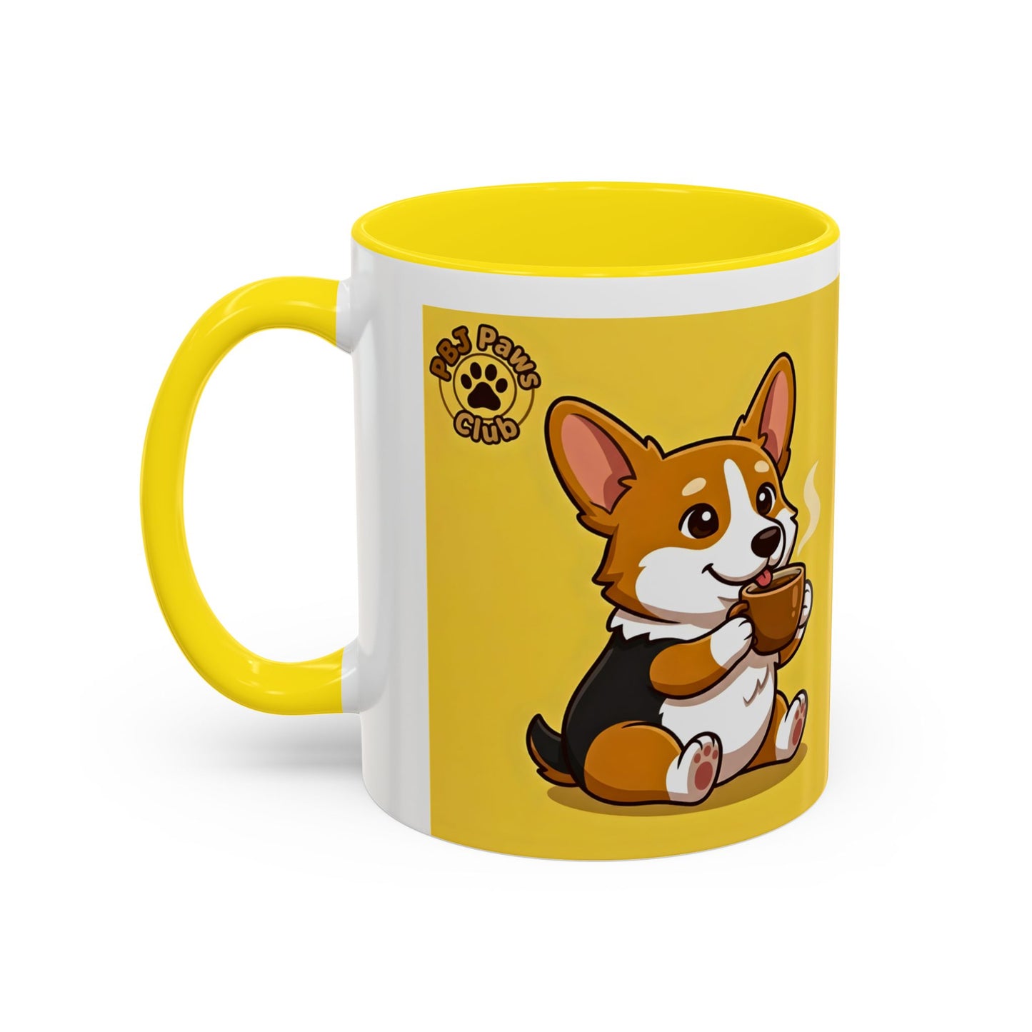 Corgi Coffee Mug - Cute Corgi Holding Coffee Accent Mug (11/15oz)
