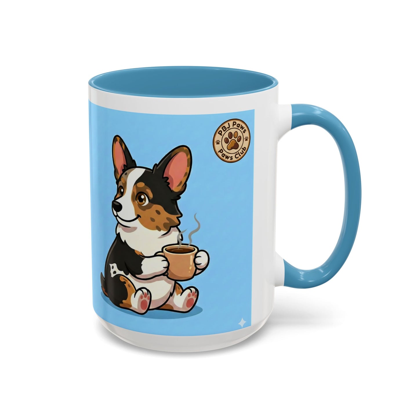 Corgi Coffee Mug - Cute Corgi Holding Coffee Accent Mug (11/15oz)
