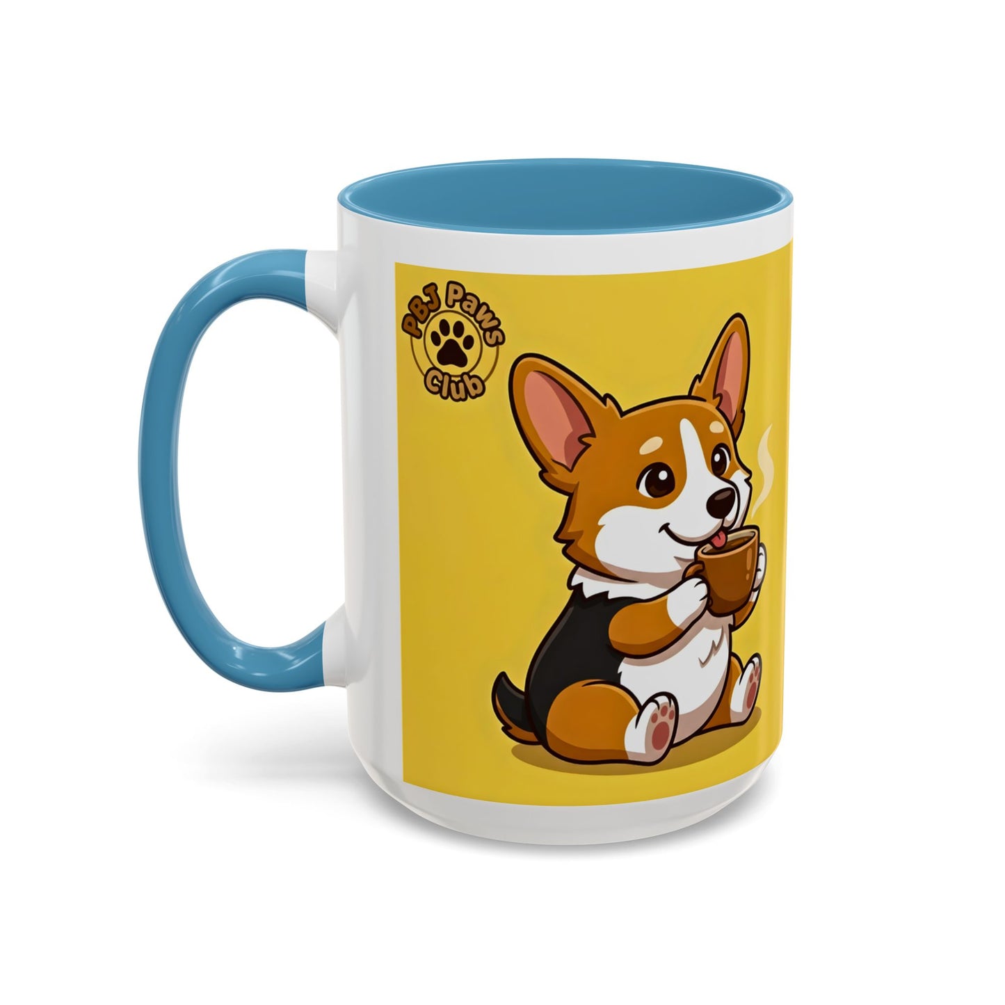 Corgi Coffee Mug - Cute Corgi Holding Coffee Accent Mug (11/15oz)