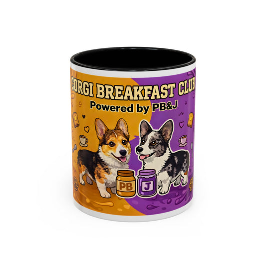Corgi Coffee Mug - Corgi Breakfast Club PB&J Accent Mug (11oz/15oz)