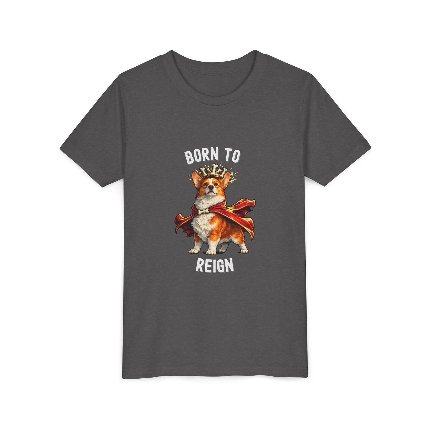 Red and White Pembroke Welsh Corgi Youth T-Shirt - Born to Reign