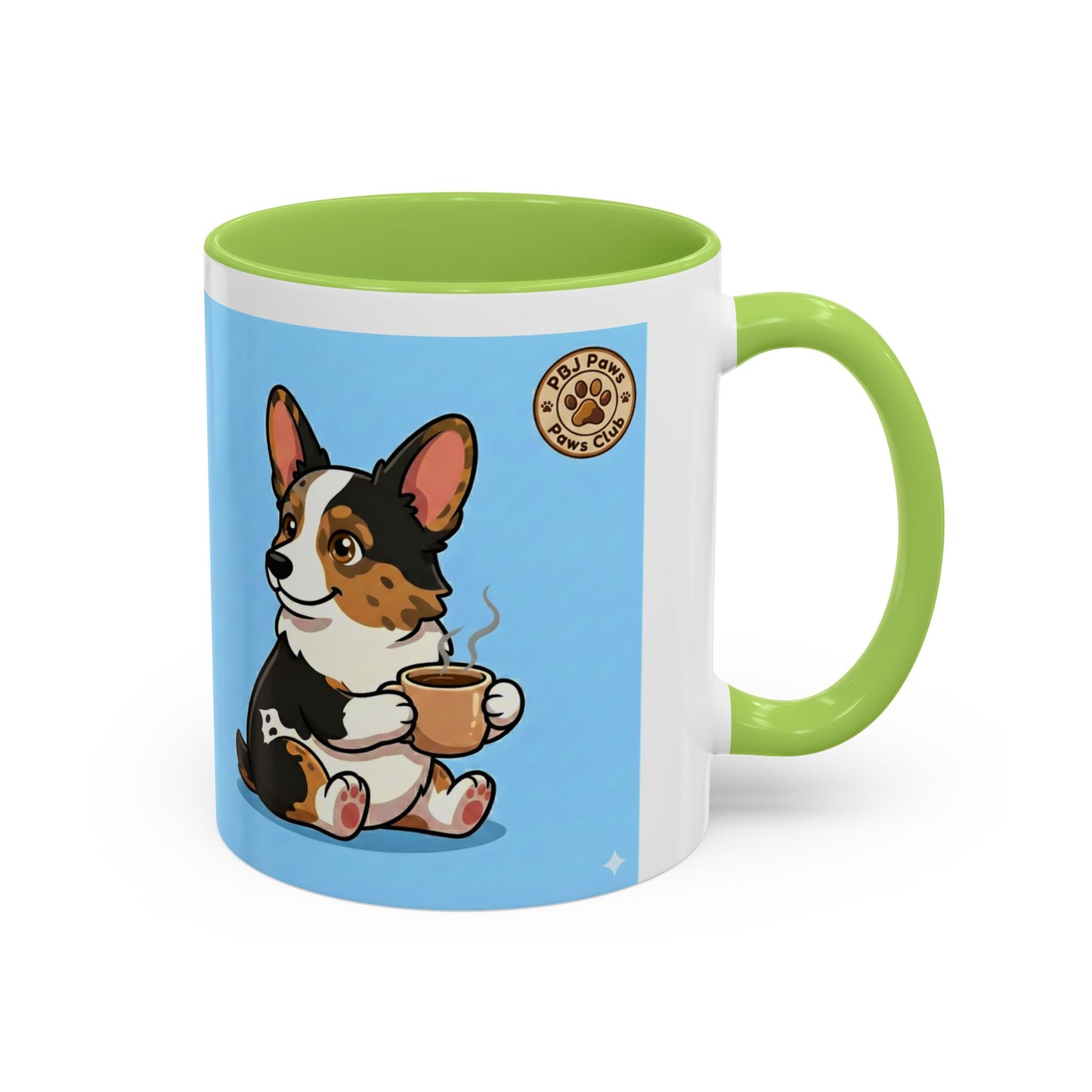 Corgi Coffee Mug - Cute Corgi Holding Coffee Accent Mug (11/15oz)
