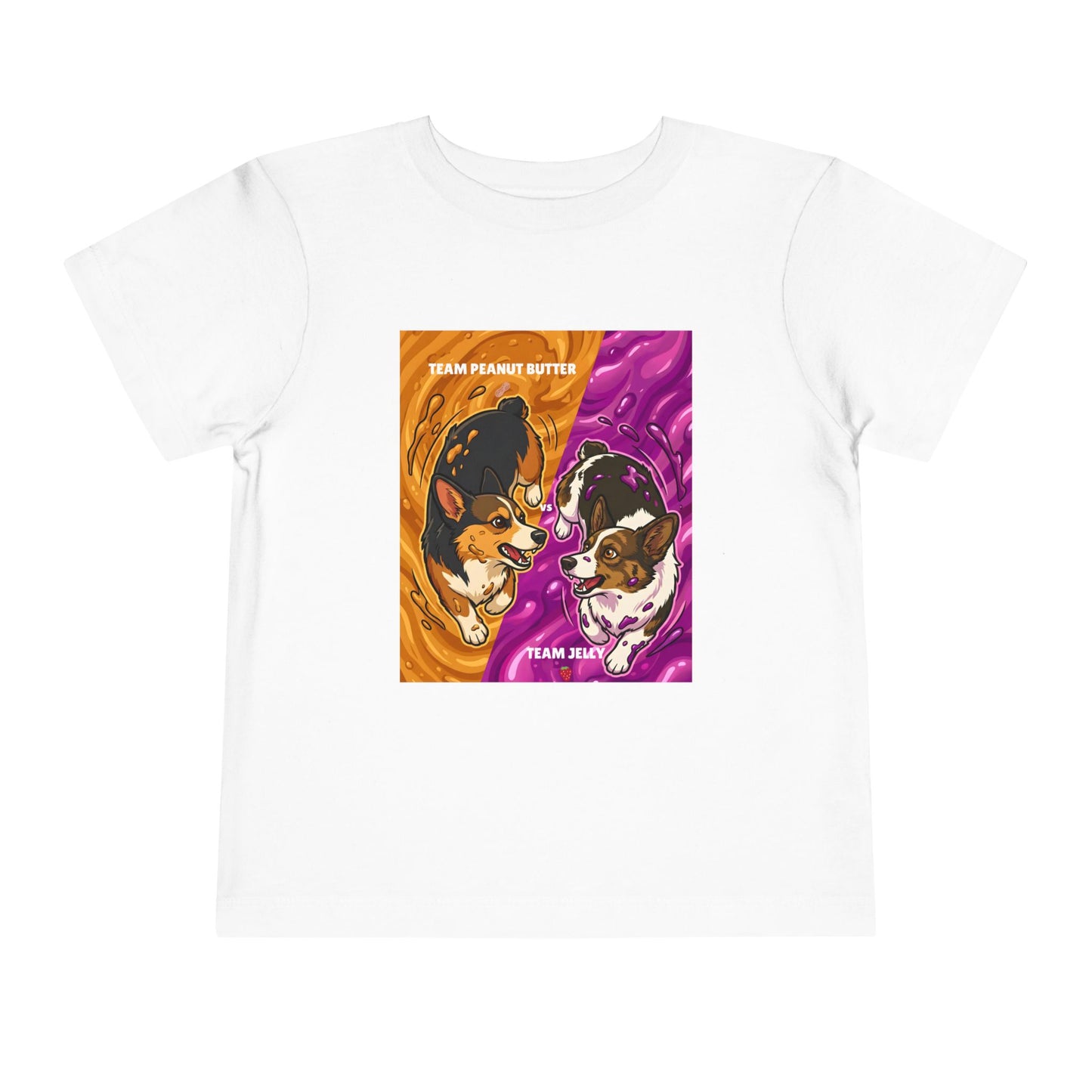 Toddler Corgi T-Shirt - Team Peanut Butter vs Team Jelly
