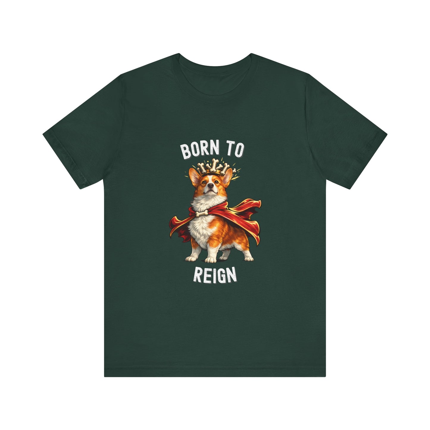 Red and White Pembroke Welsh Corgi T-Shirt - Born to Reign