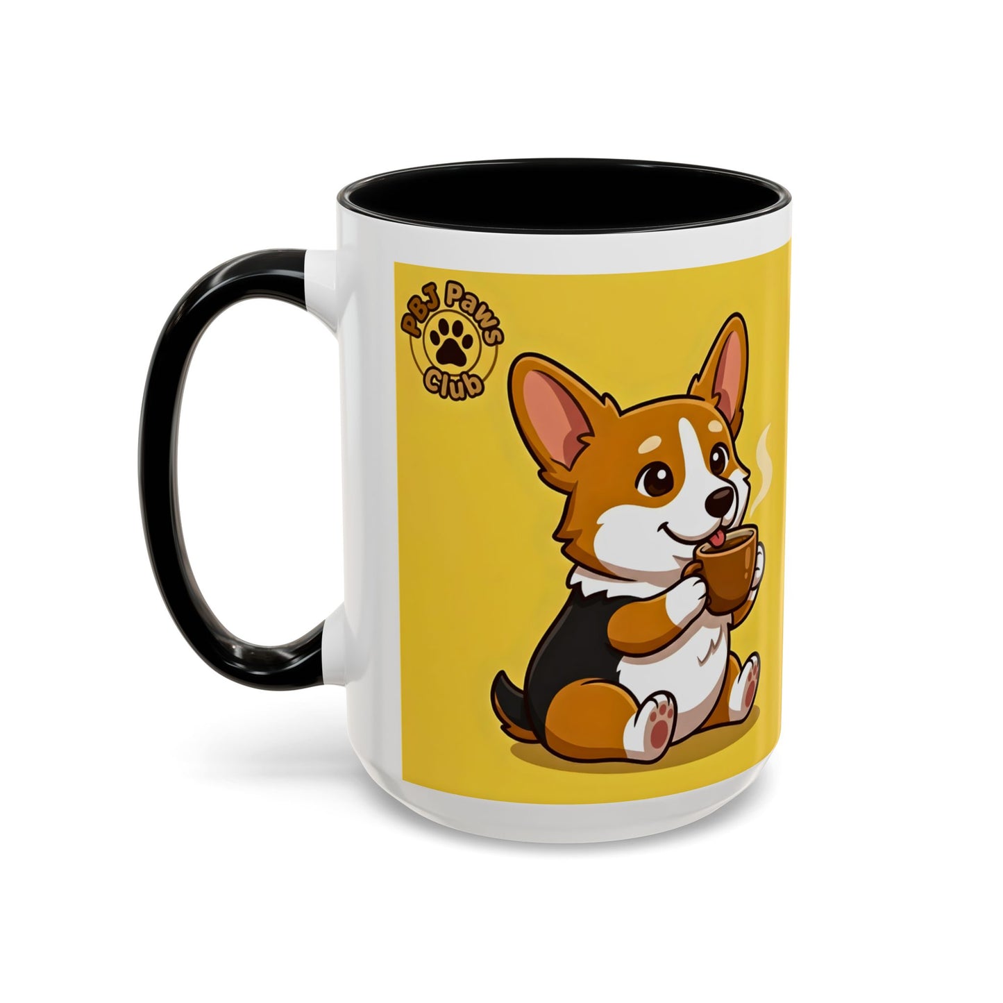 Corgi Coffee Mug - Cute Corgi Holding Coffee Accent Mug (11/15oz)