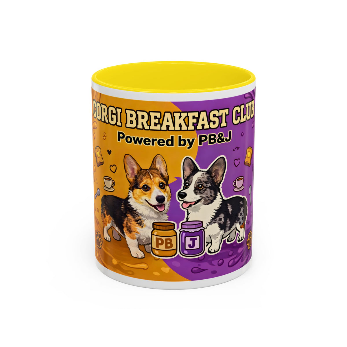 Corgi Coffee Mug - Corgi Breakfast Club PB&J Accent Mug (11oz/15oz)