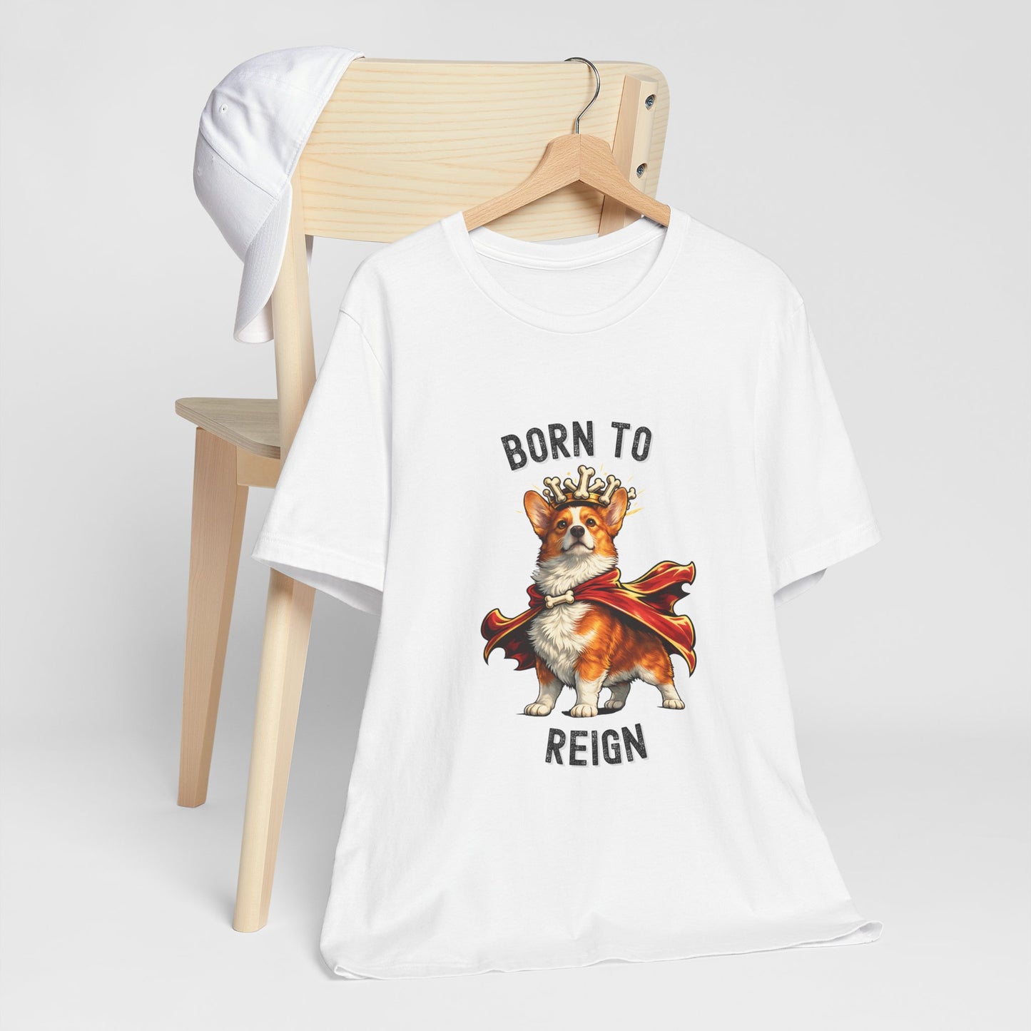 Red and White Pembroke Welsh Corgi T-Shirt - Born to Reign
