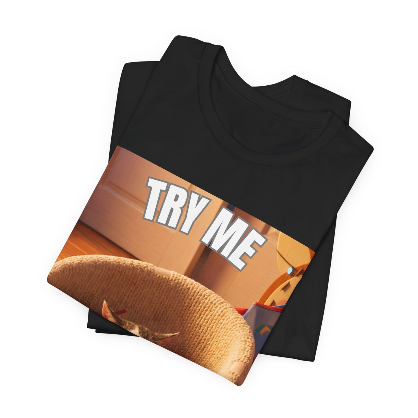 Try Me I Dare You Cat T-Shirt - Funny Angry Cat Meme Tee