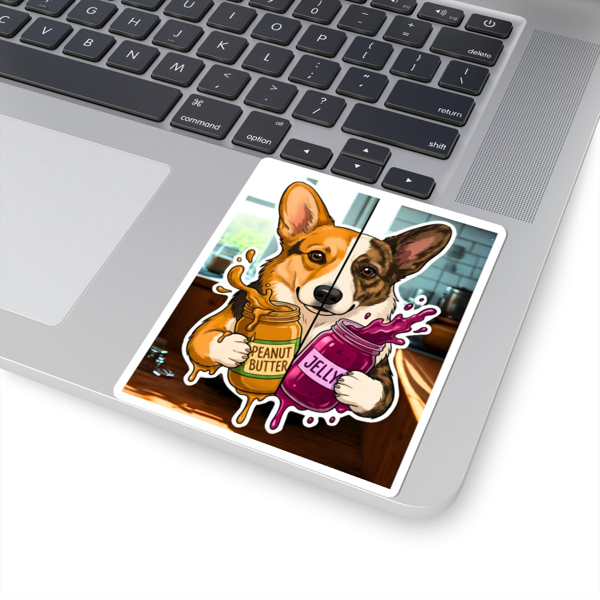 Corgi Peanut Butter & Jelly Kiss-Cut Sticker - Cute Dog Decal