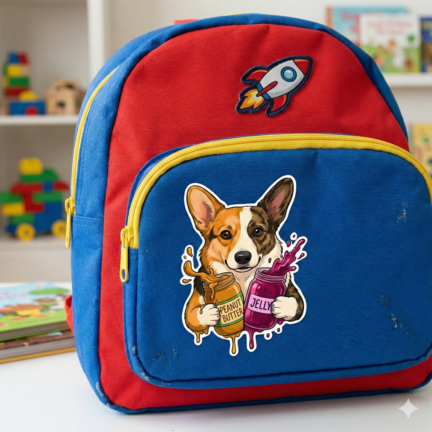 Corgi Peanut Butter & Jelly Kiss-Cut Sticker - Cute Dog Decal