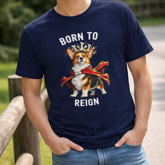 Red-Headed Tricolor Pembroke Welsh Corgi T-Shirt - Born to Reign