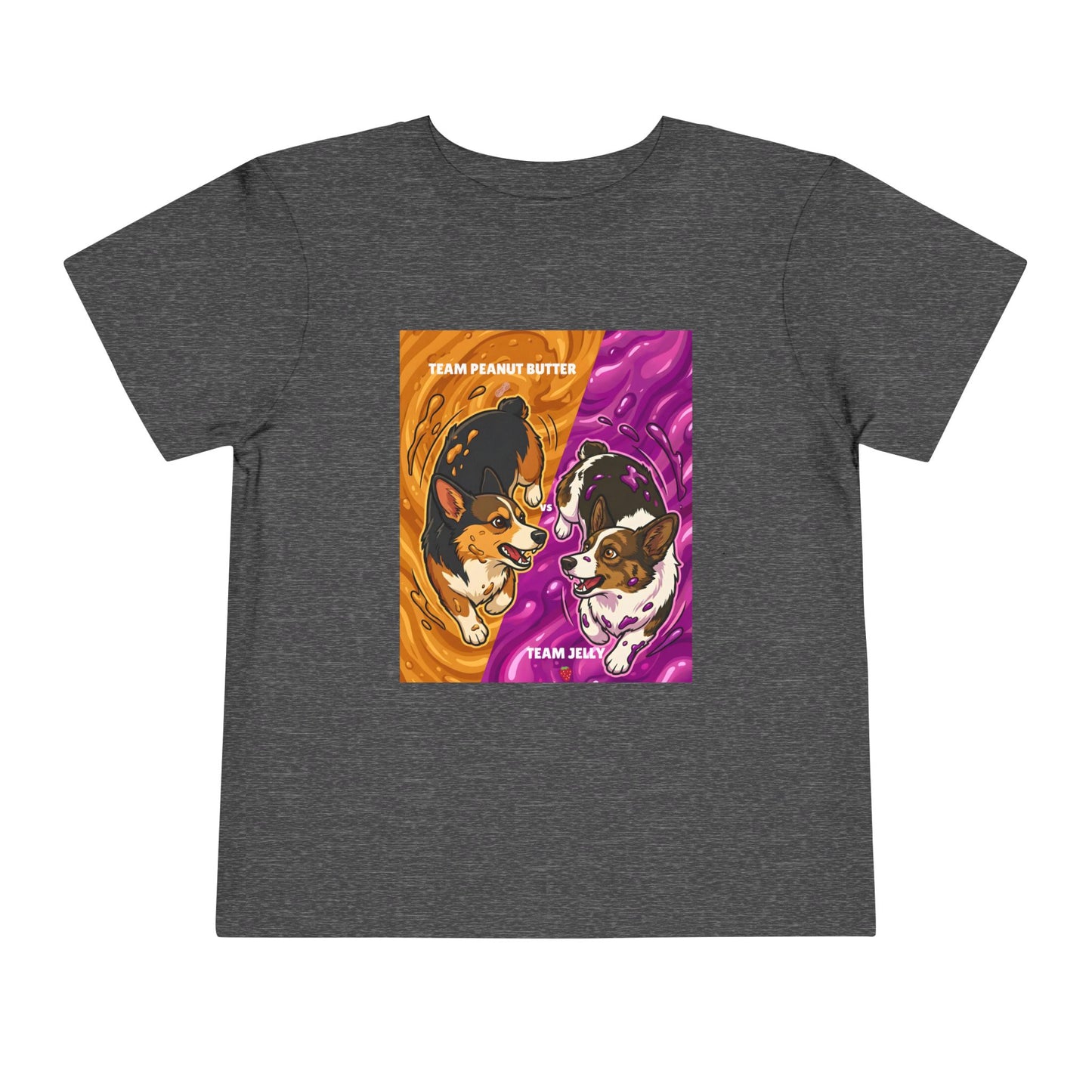 Toddler Corgi T-Shirt - Team Peanut Butter vs Team Jelly