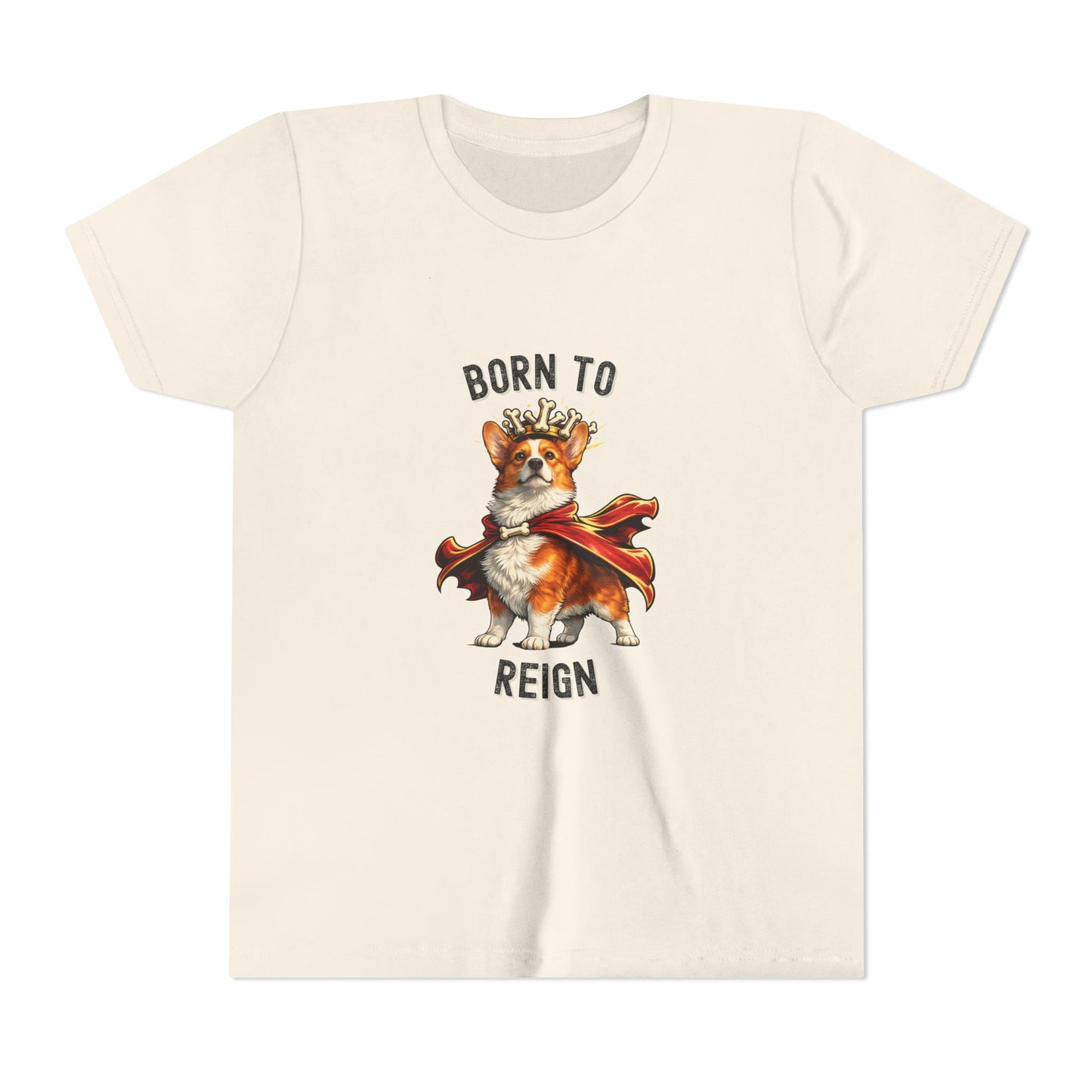 Red and White Pembroke Welsh Corgi Youth T-Shirt - Born to Reign