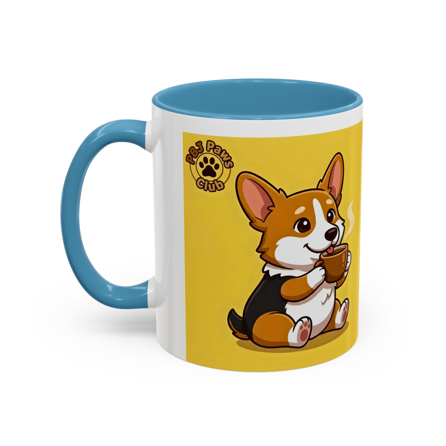 Corgi Coffee Mug - Cute Corgi Holding Coffee Accent Mug (11/15oz)