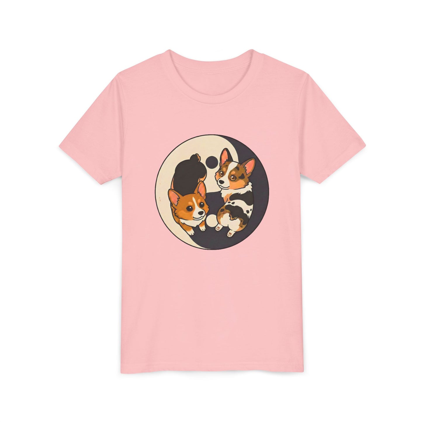 Kawaii Corgi Yin Yang Youth T-Shirt - Peanut Butter & Jelly
