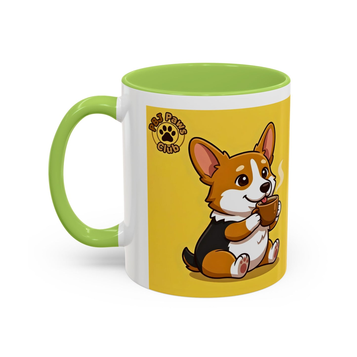 Corgi Coffee Mug - Cute Corgi Holding Coffee Accent Mug (11/15oz)