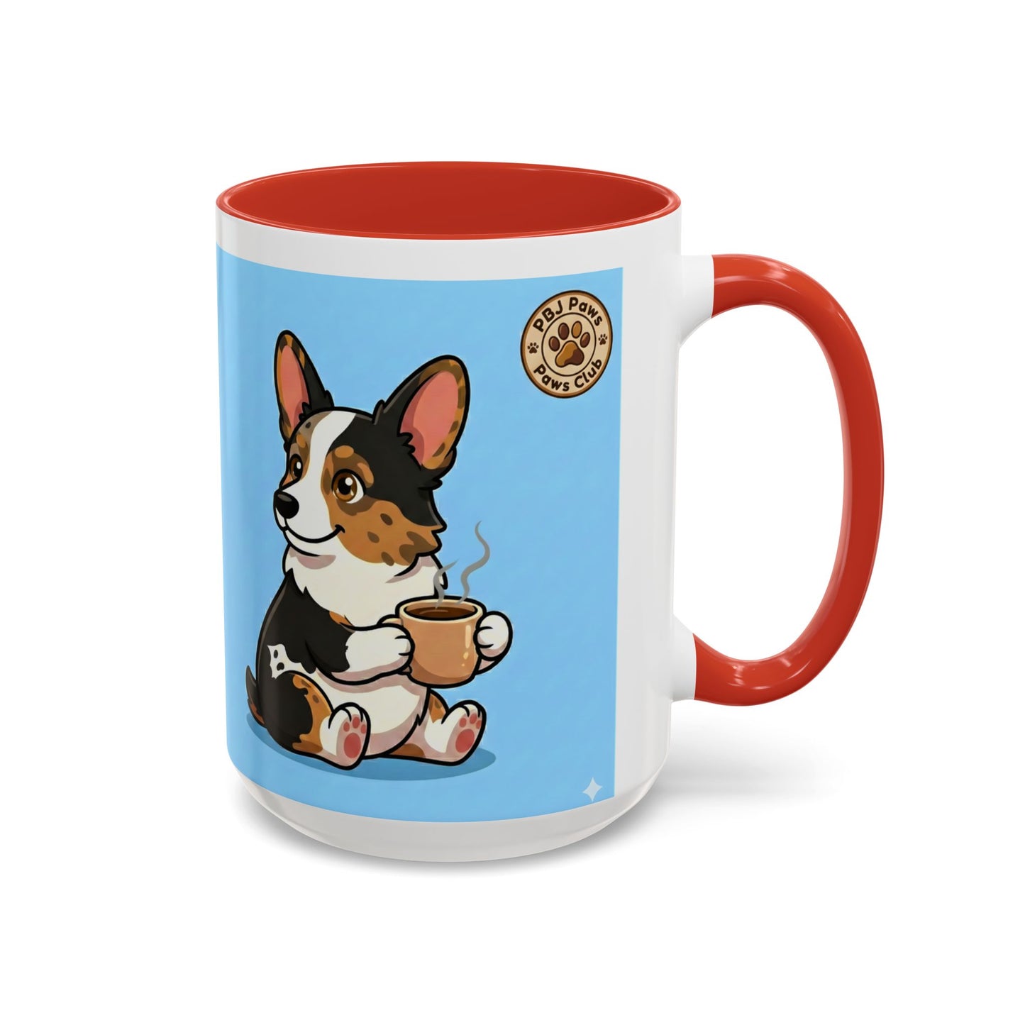 Corgi Coffee Mug - Cute Corgi Holding Coffee Accent Mug (11/15oz)