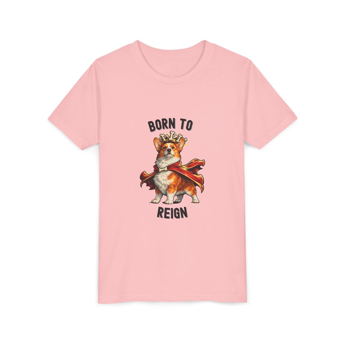 Red and White Pembroke Welsh Corgi Youth T-Shirt - Born to Reign