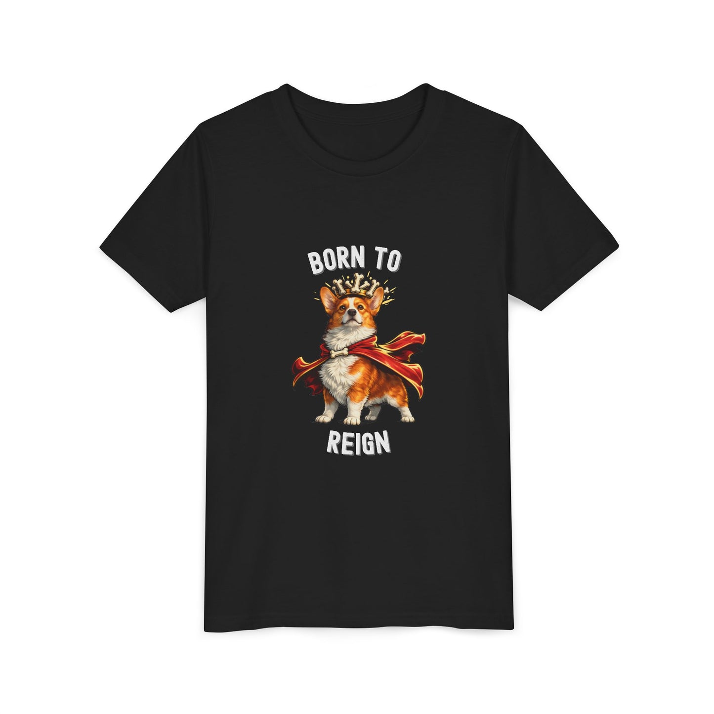 Red and White Pembroke Welsh Corgi Youth T-Shirt - Born to Reign