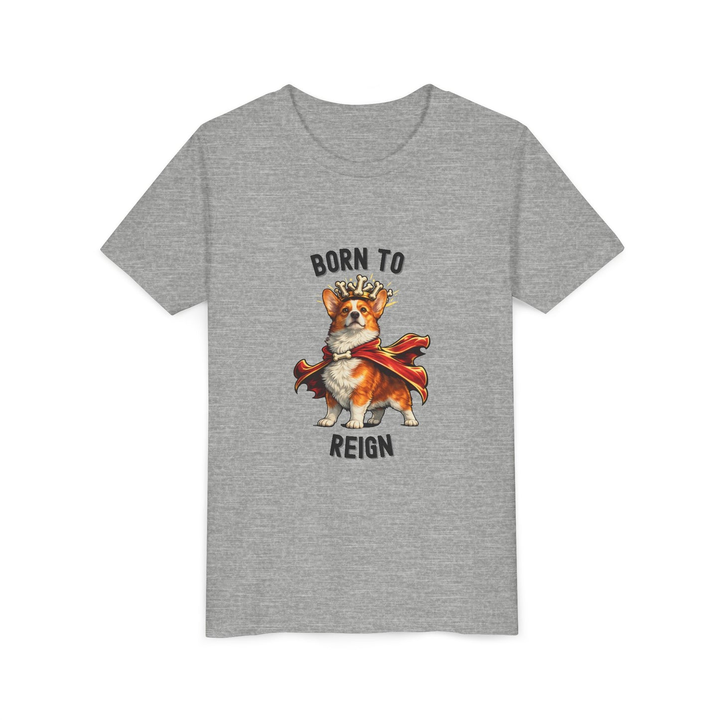 Red and White Pembroke Welsh Corgi Youth T-Shirt - Born to Reign