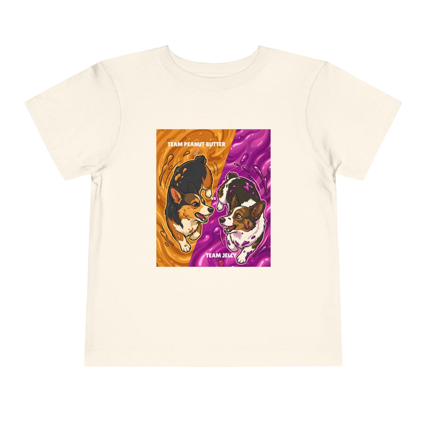 Toddler Corgi T-Shirt - Team Peanut Butter vs Team Jelly