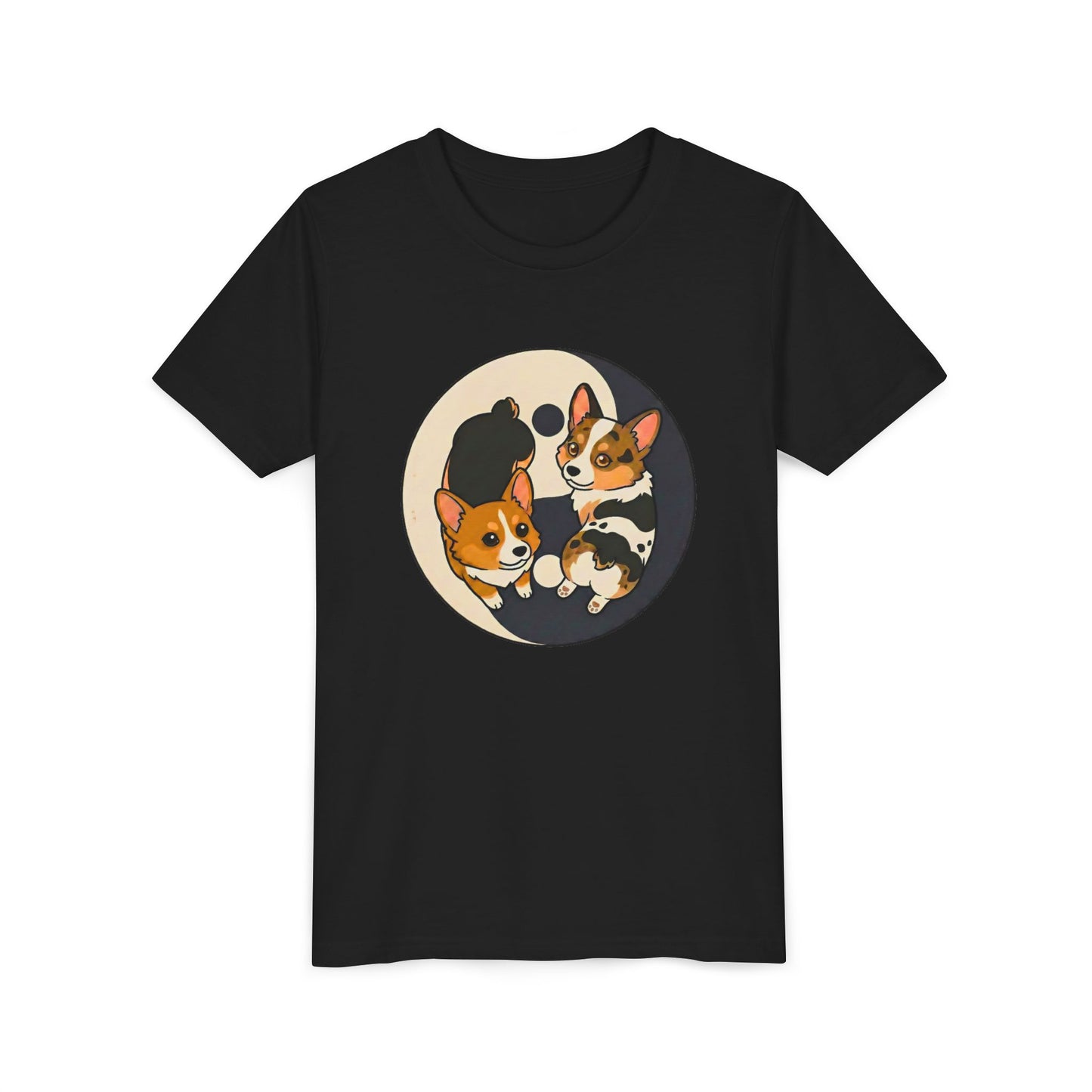 Kawaii Corgi Yin Yang Youth T-Shirt - Peanut Butter & Jelly