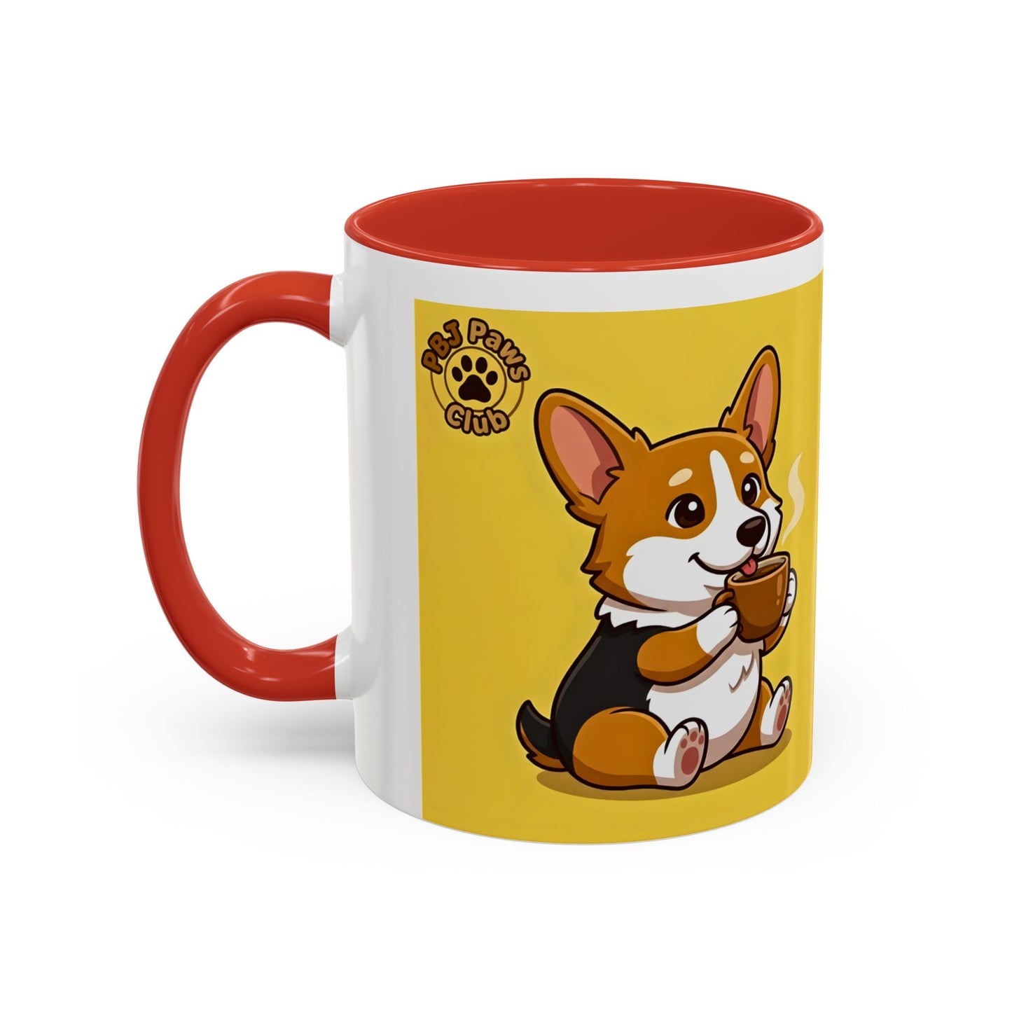 Corgi Coffee Mug - Cute Corgi Holding Coffee Accent Mug (11/15oz)