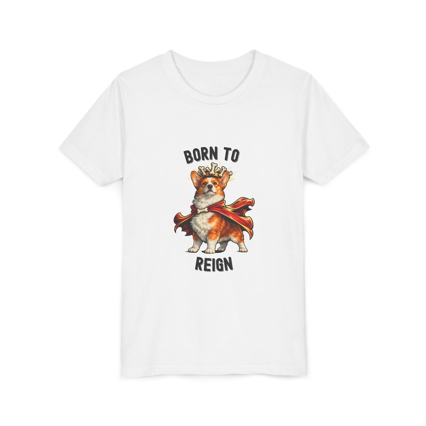 Red and White Pembroke Welsh Corgi Youth T-Shirt - Born to Reign