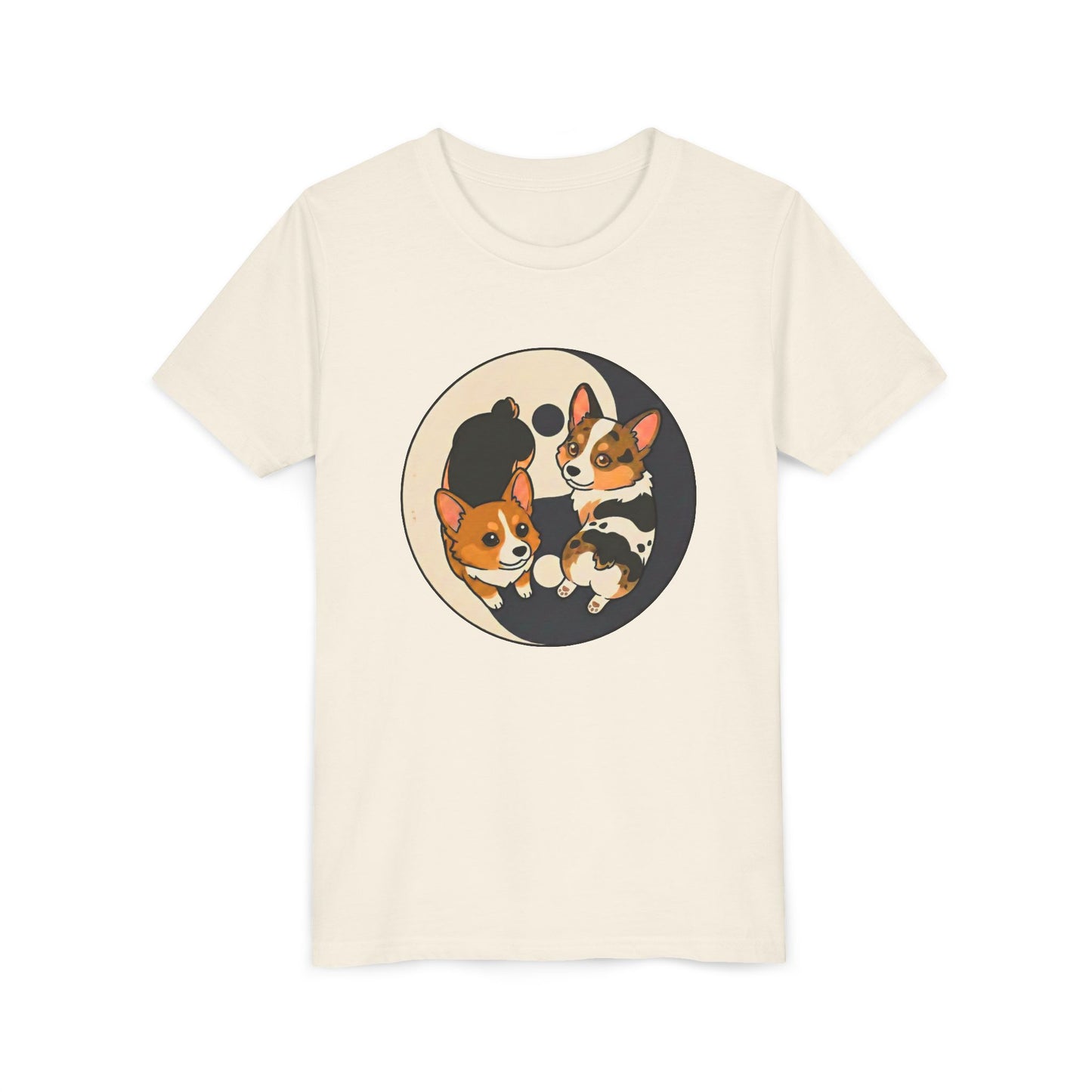 Kawaii Corgi Yin Yang Youth T-Shirt - Peanut Butter & Jelly