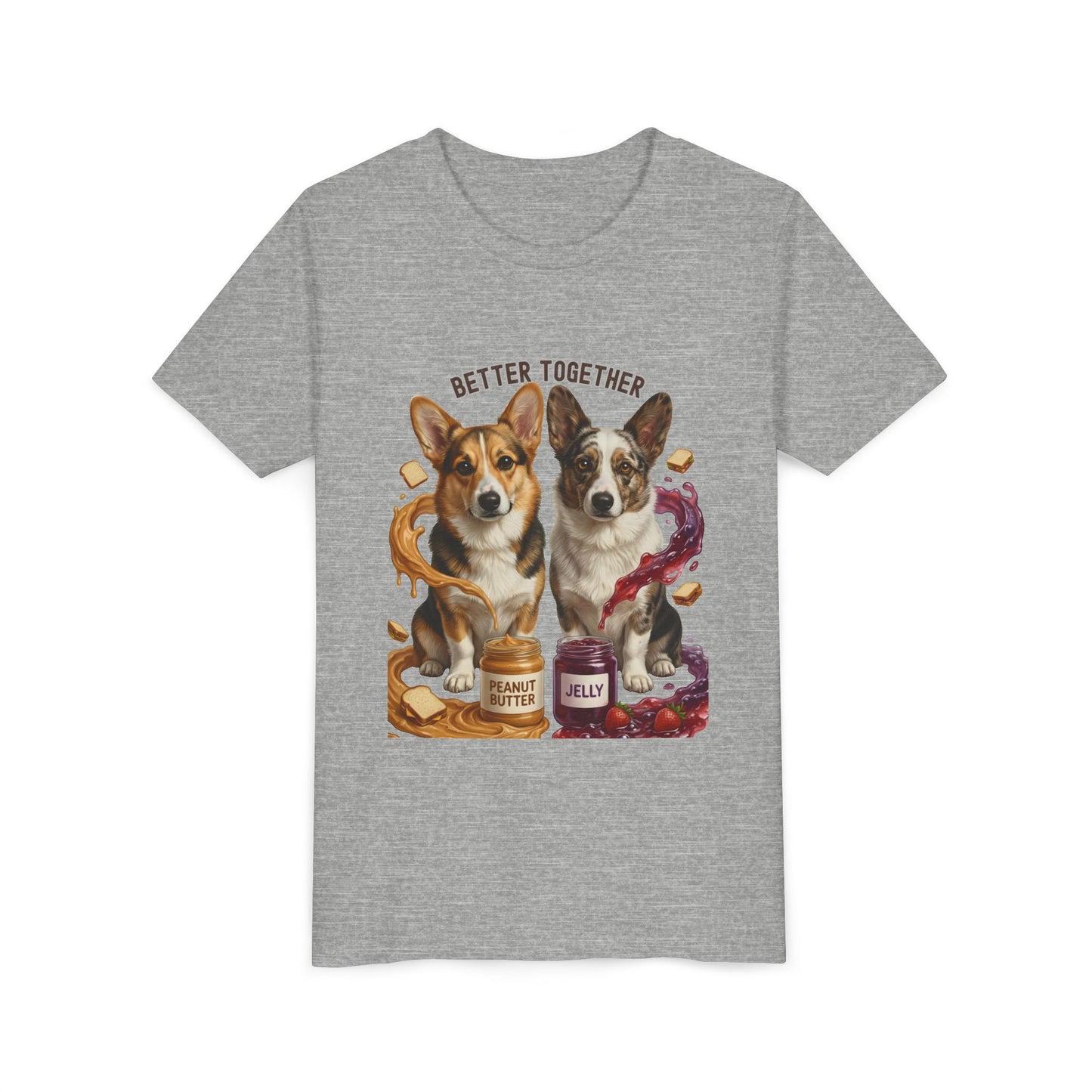 Better Together Corgi Kids T-Shirt - Peanut Butter & Jelly Youth Tee