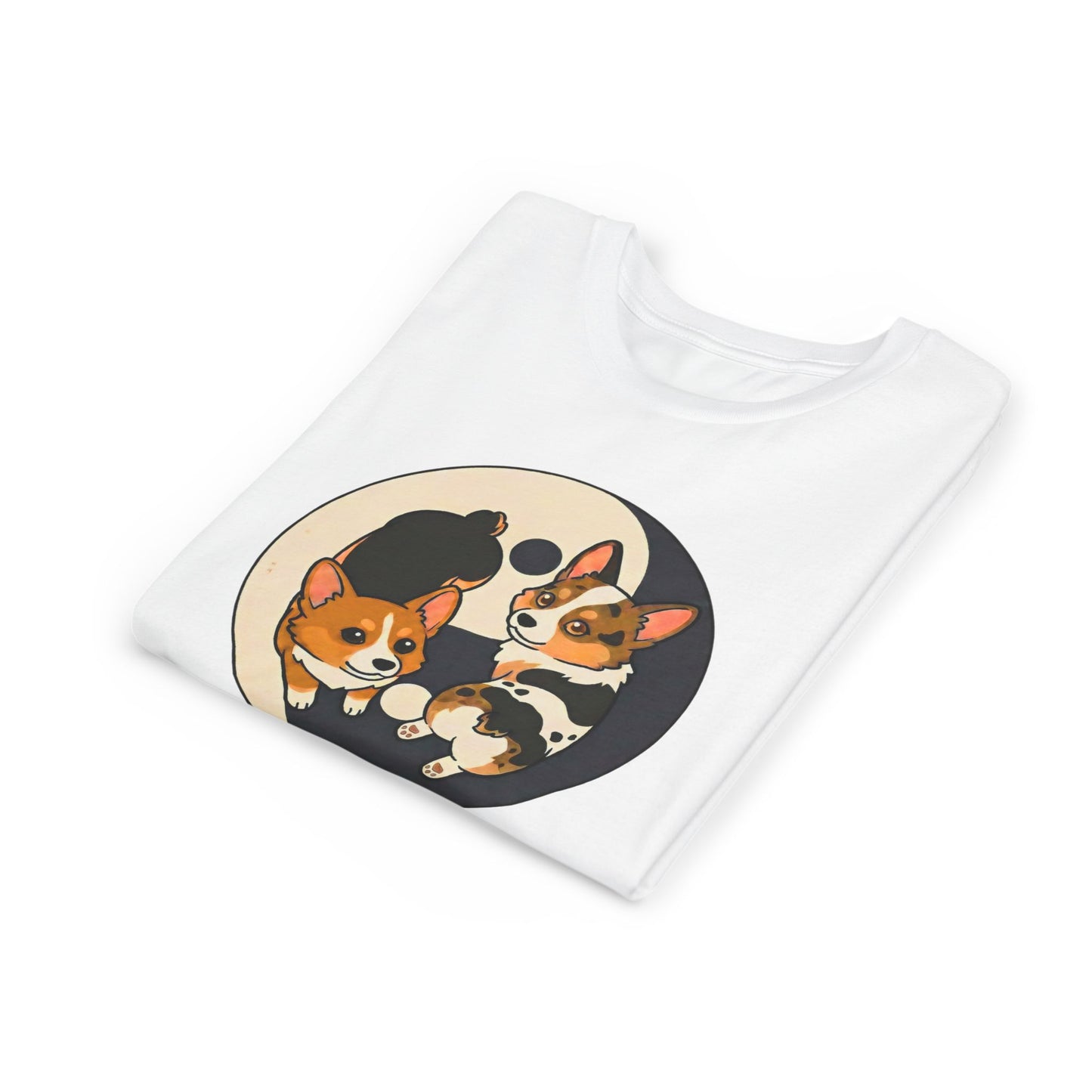 Kawaii Corgi Yin Yang Youth T-Shirt - Peanut Butter & Jelly