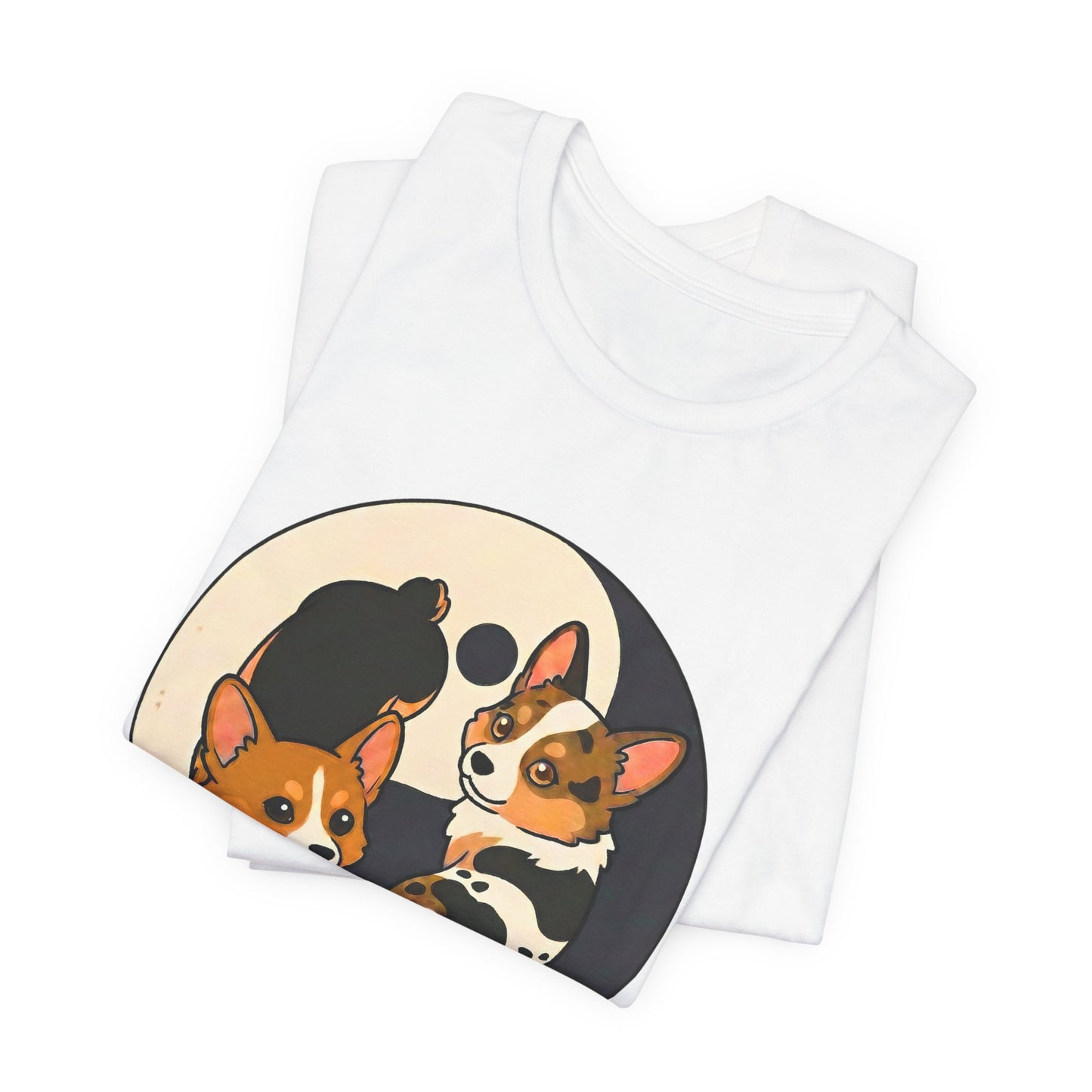 Kawaii Corgi Yin Yang T-Shirt - Peanut Butter & Jelly Tee