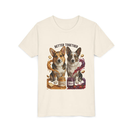 Better Together Corgi Kids T-Shirt - Peanut Butter & Jelly Youth Tee